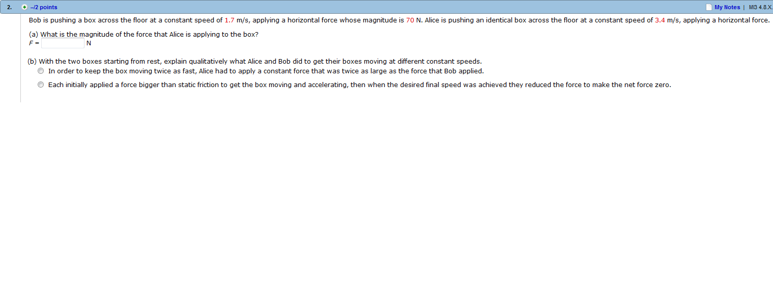 Solved Bob is pushing a box across the floor at a constant | Chegg.com
