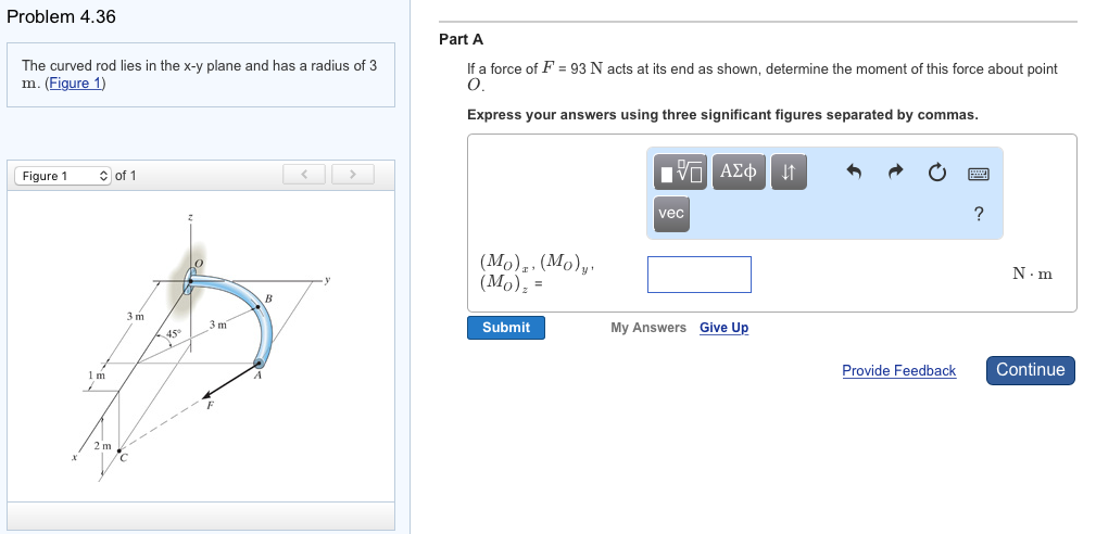 Solved The curved rod lies in the x-y lane and has a radius | Chegg.com