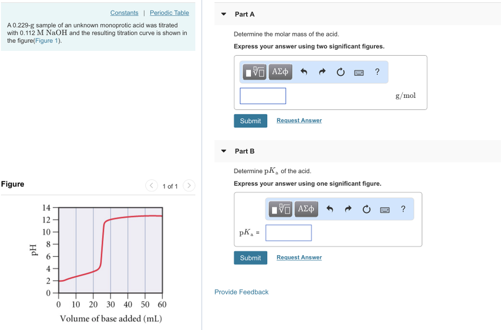 Solved Part A sample of an unknown monoprotic acid A 0.229-g | Chegg.com