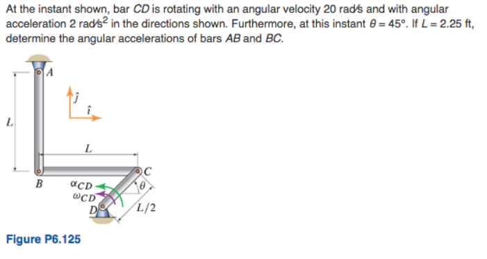 Solved At the instant shown, bar CD is rotating with an | Chegg.com