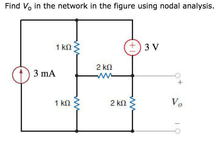 Solved Find Vo In The Network In The Figure Using Nodal