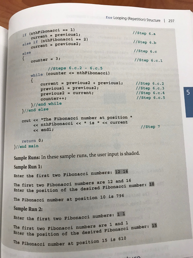 Solved 11. The program in the Programming Example: Fibonacci | Chegg.com