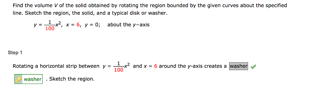 Solved Step 2 We can re-write y 100 x2 as x 10 y Step 3 y | Chegg.com