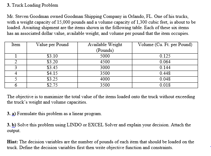 Solved Mr. Steven Goodman owned Goodman Shipping Company in