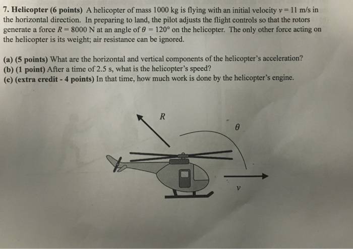 Solved A helicopter of mass 1000 kg is flying with an | Chegg.com