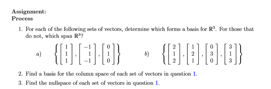 Solved Assignment: ProcesS 1. For each of the following sets | Chegg.com