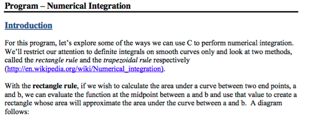 Solved Program-Numerical Integration Introduction For this | Chegg.com