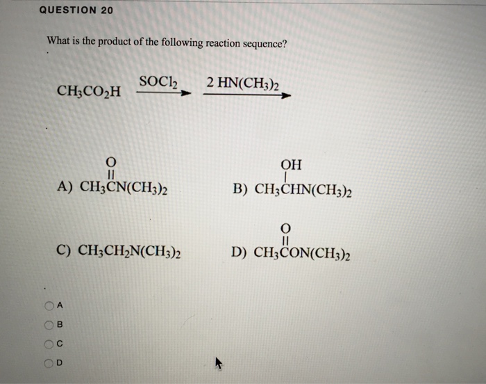 Solved What is the product of the following reaction | Chegg.com