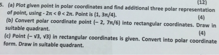 Solved Plot given point in polar coordinates and find | Chegg.com