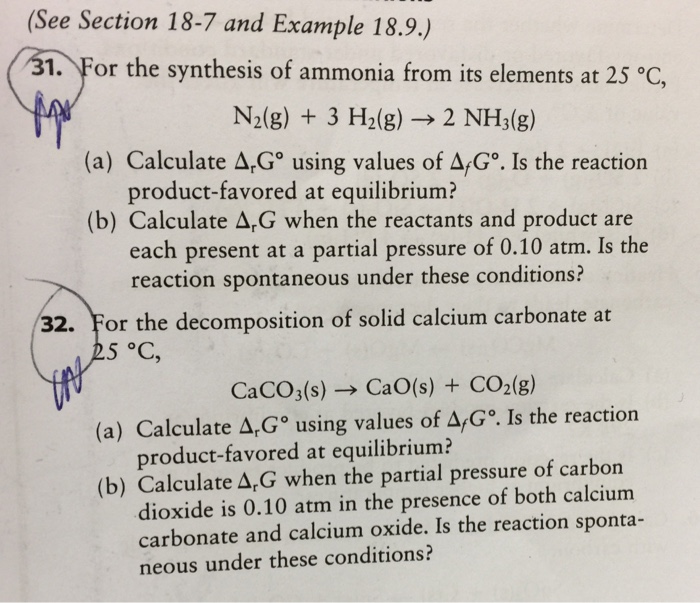 For the synthesis of ammonia from its elements at 25