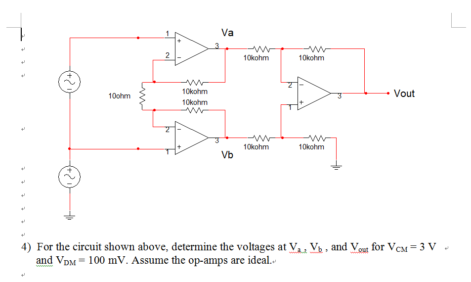 Solved For the circuit shown above, determine the voltages | Chegg.com