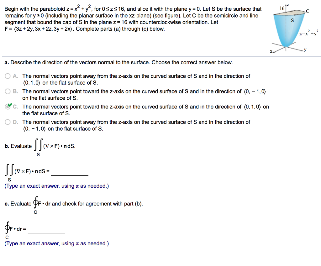 Solved Begin With The Paraboloid Z X2 Y2 For 0 8899