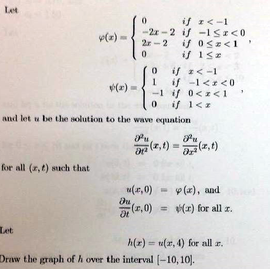 Let and let u be the solution to the wave equation | Chegg.com
