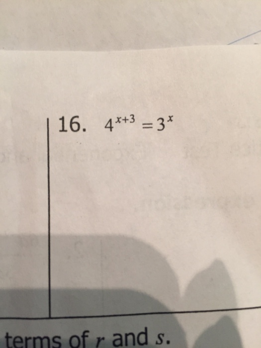 Solved 4^x + 3 = 3^x | Chegg.com