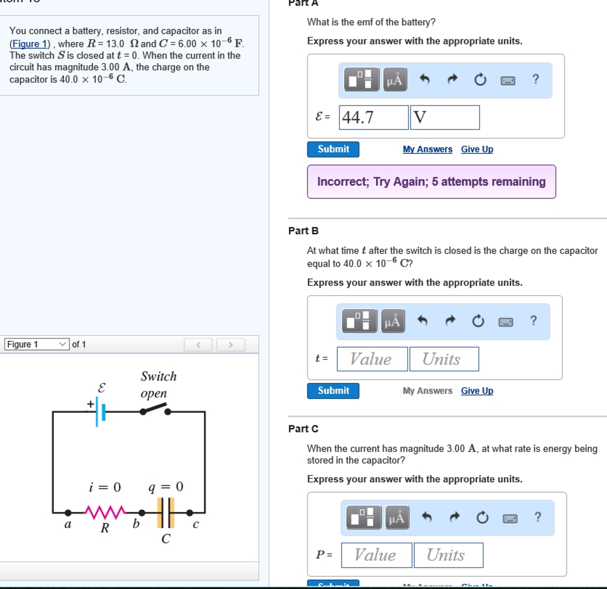 Solved You connect a battery, resistor, and capacitor as in