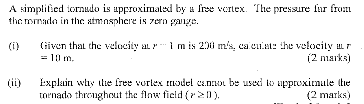 Solved A simplified tornado is approximated by a free | Chegg.com