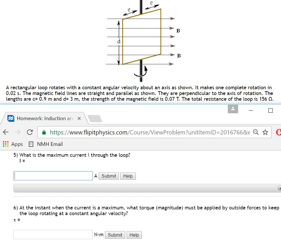 Solved A rectangular loop rotates with a constant angular | Chegg.com