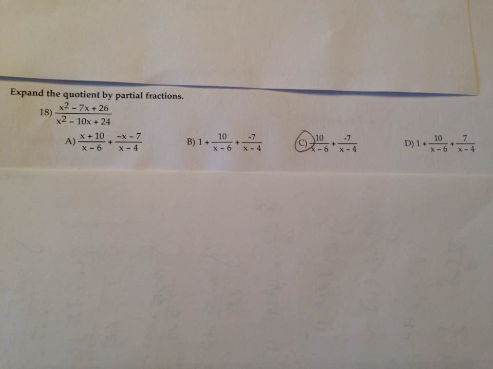 Solved Expand The Quotient By Partial Fractions. X^2 - 7x + | Chegg.com