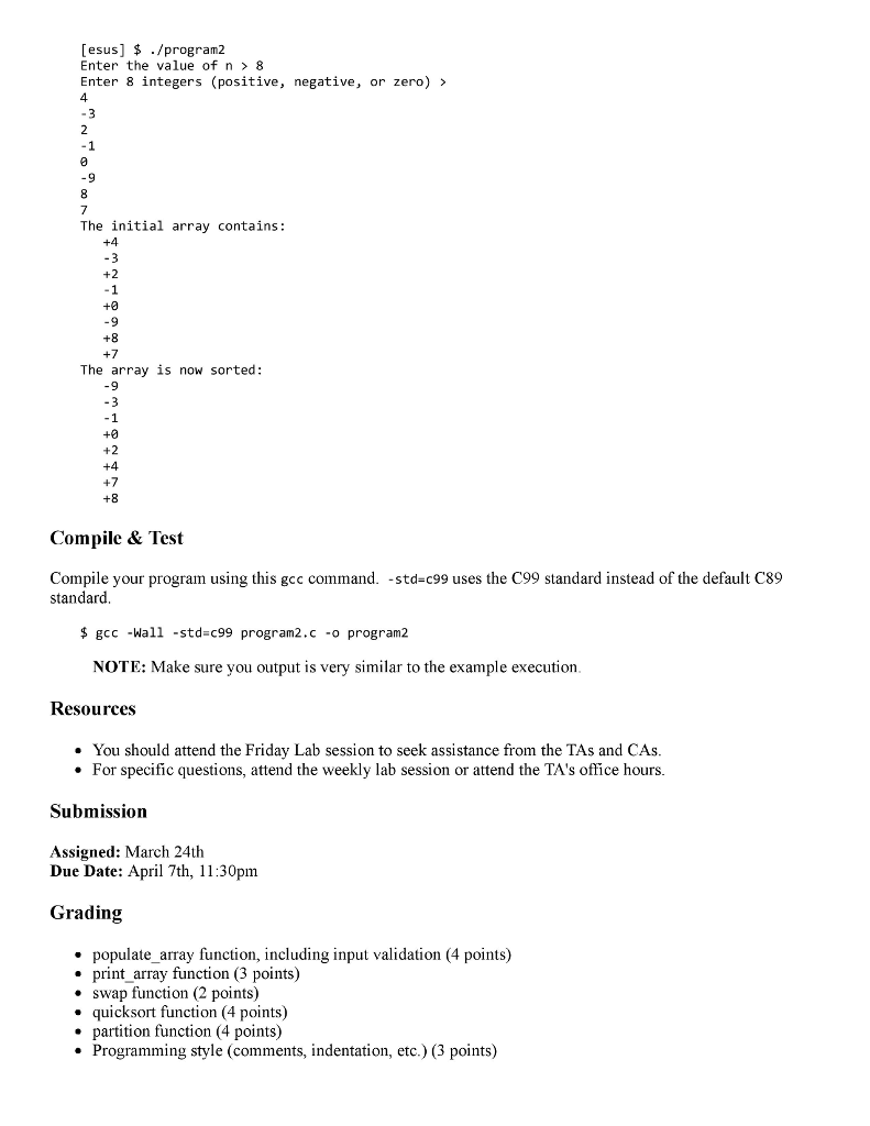 Solved Programming Assignment 2 Due Friday, April 7th At | Chegg.com