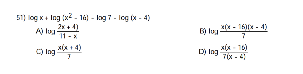 log x 4 )  log x 8 log 2x 16