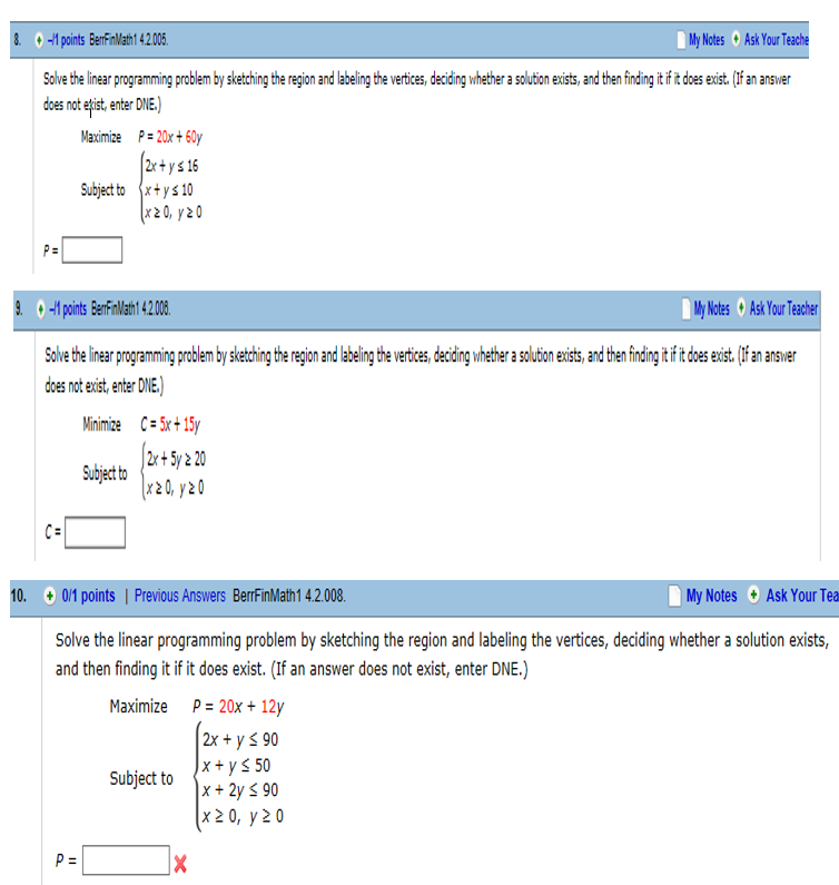 Solved Solve the linear programming problem by sketching the | Chegg.com
