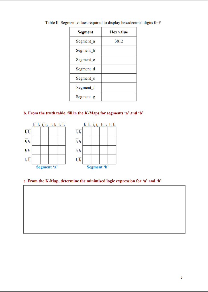 Solved a. Fill in the truth table of a binary-to-7-segment | Chegg.com