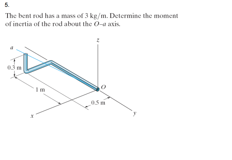 Solved The bent rod has a mass of 3 kg/m. Determine the