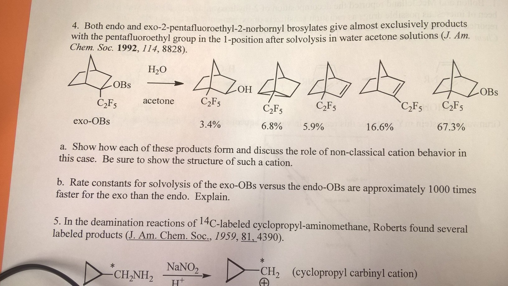 Solved Both endo and exo2pentafluoroethyl2norbornyl