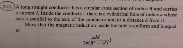 Solved A long straight conductor has a circular cross | Chegg.com