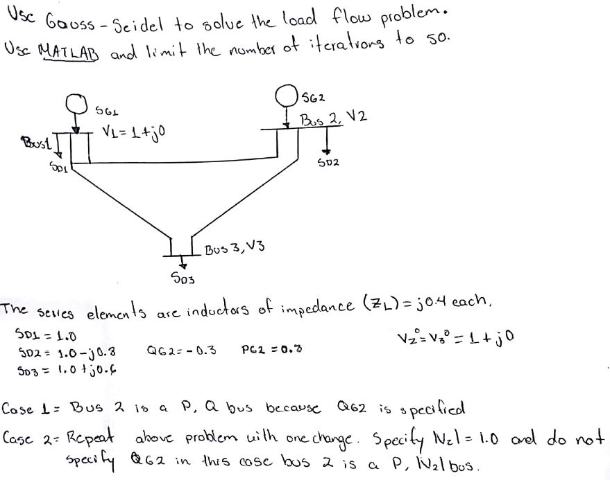 I Need Help Solving The Load Flow Problem Below Using | Chegg.com