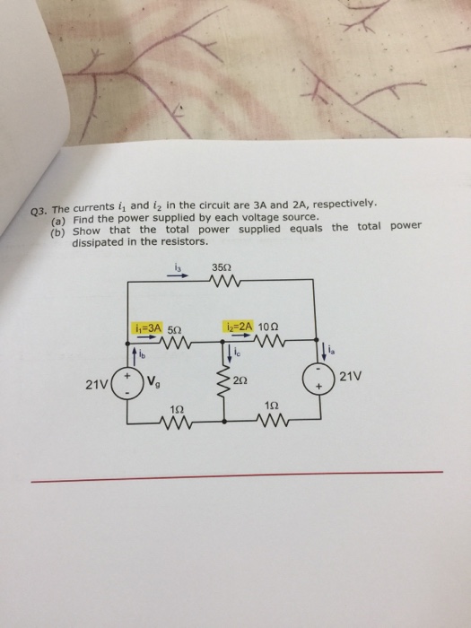 Solved The currents i_1 and i_2 in the circuit are 3A and | Chegg.com