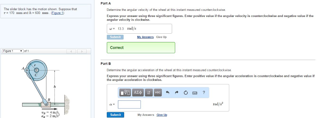 Solved The slider block has the motion shown. Suppose that r | Chegg.com