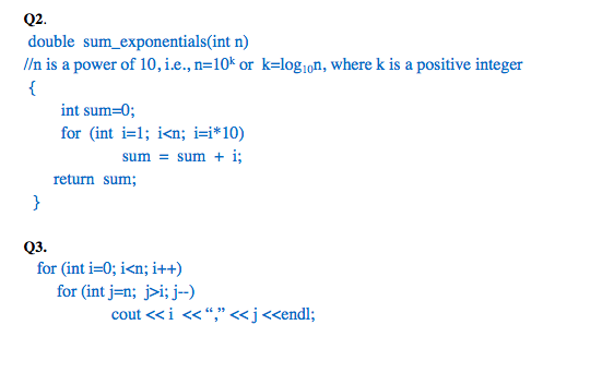 Solved Part 1: Please analyze the time complexity of the | Chegg.com