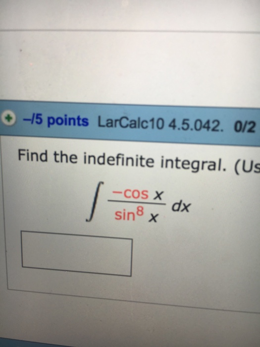 integral of sin8x