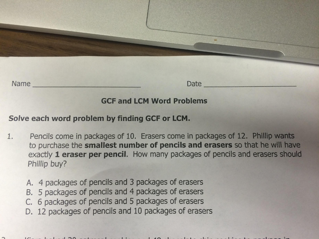 Solved Pencils come in packages of 10. Erasers come in