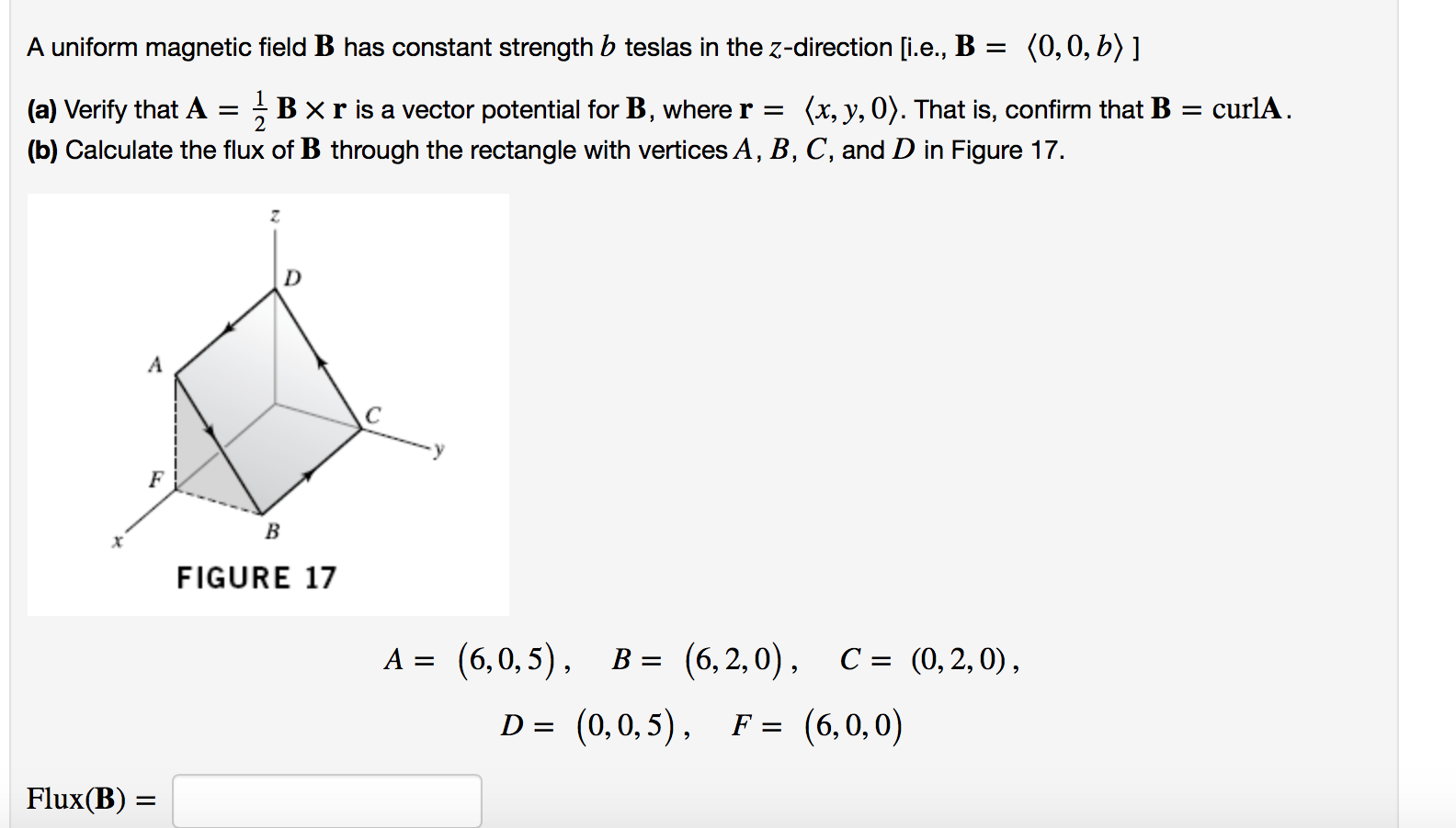 Solved A uniform magnetic field B has constant strength b | Chegg.com