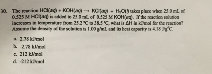 Solved The reaction HCI(aq) + KOH(aq) > 0.525 M HCI(aq) is | Chegg.com
