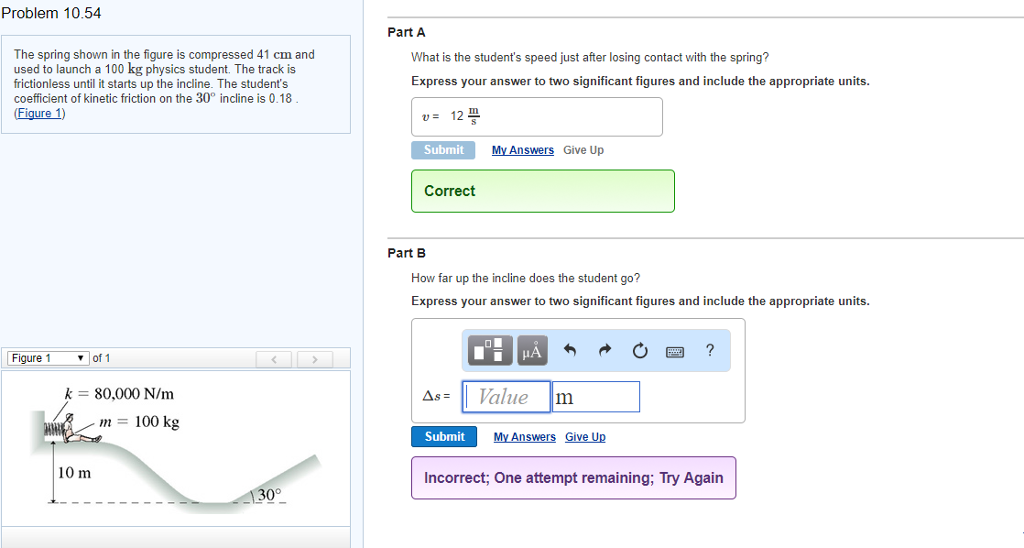 Solved Problem 10.54 Part A The spring shown in the figure | Chegg.com
