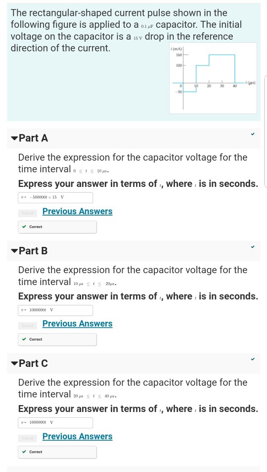 Solved The rectangular-shaped current pulse shown in the | Chegg.com