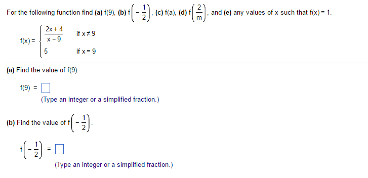 Solved For the following function find (a) f(9), (b) f[- | Chegg.com