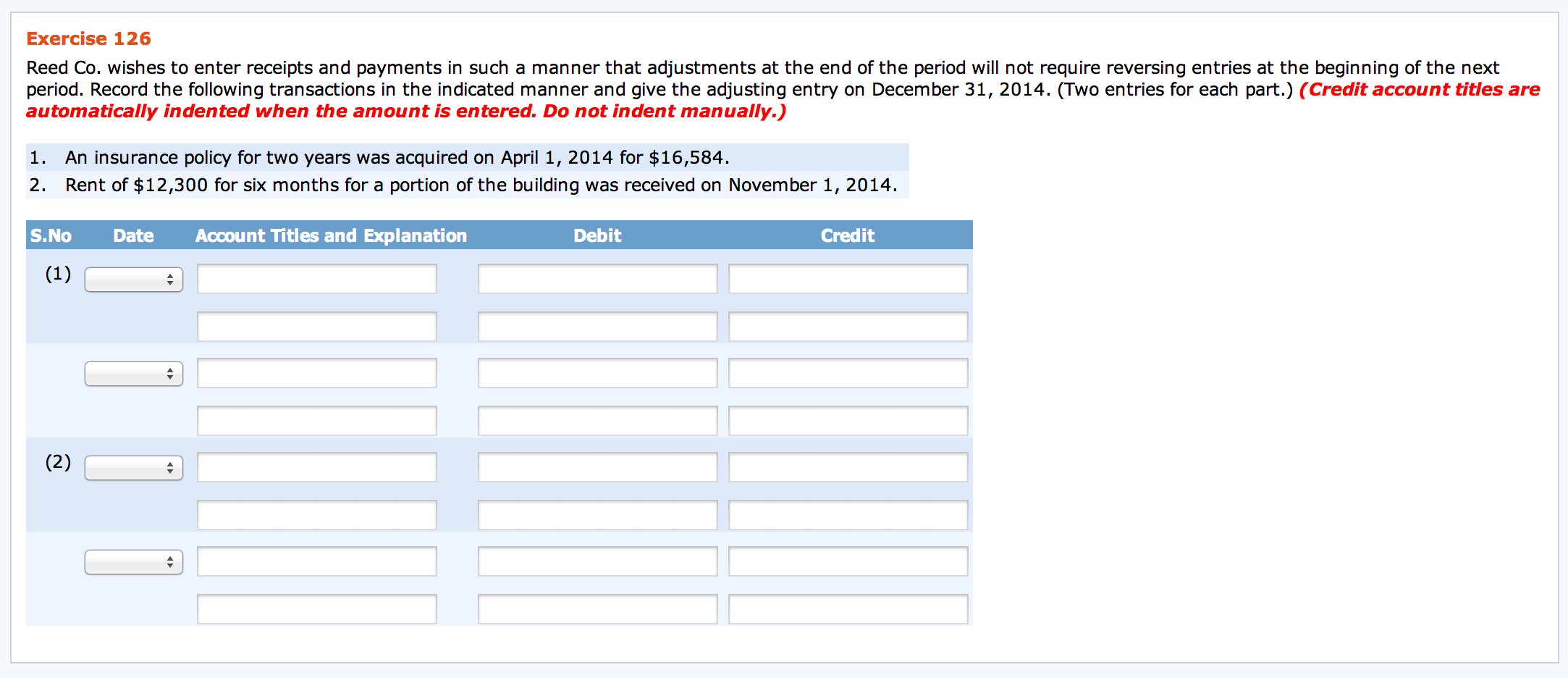 Solved Reed Co. wishes to enter receipts and payments in