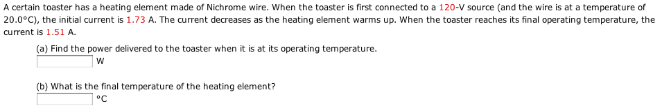 Solved A certain toaster has a heating element made of | Chegg.com