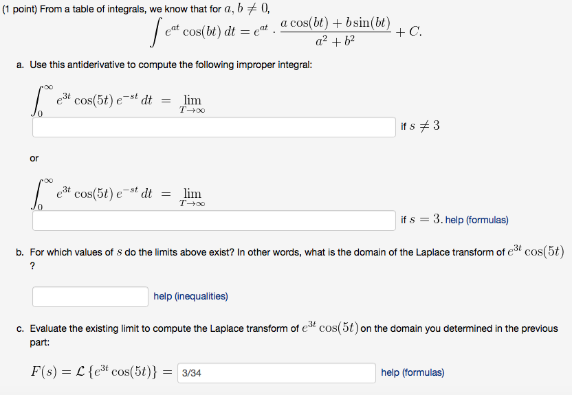 Solved From A Table Of Integrals, We Know That For A. B | Chegg.com