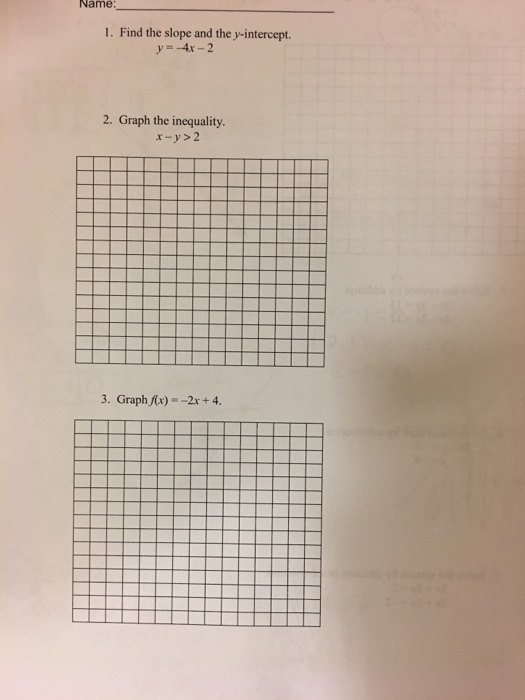 y 2x 4 slope graph