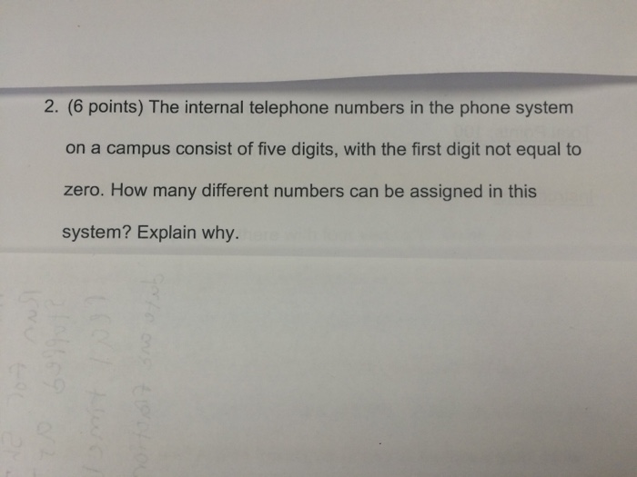 Solved The internal telephone numbers in the phone system on