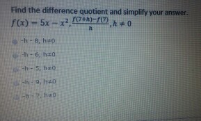 Solved Find the difference quotient and simplify your | Chegg.com