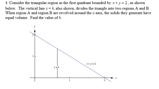 Solved Consider the triangular region in the first quadrant | Chegg.com