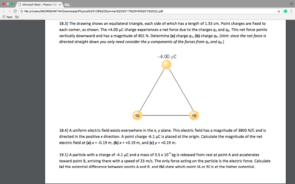 Solved The drawing shows an equilateral triangle, each side