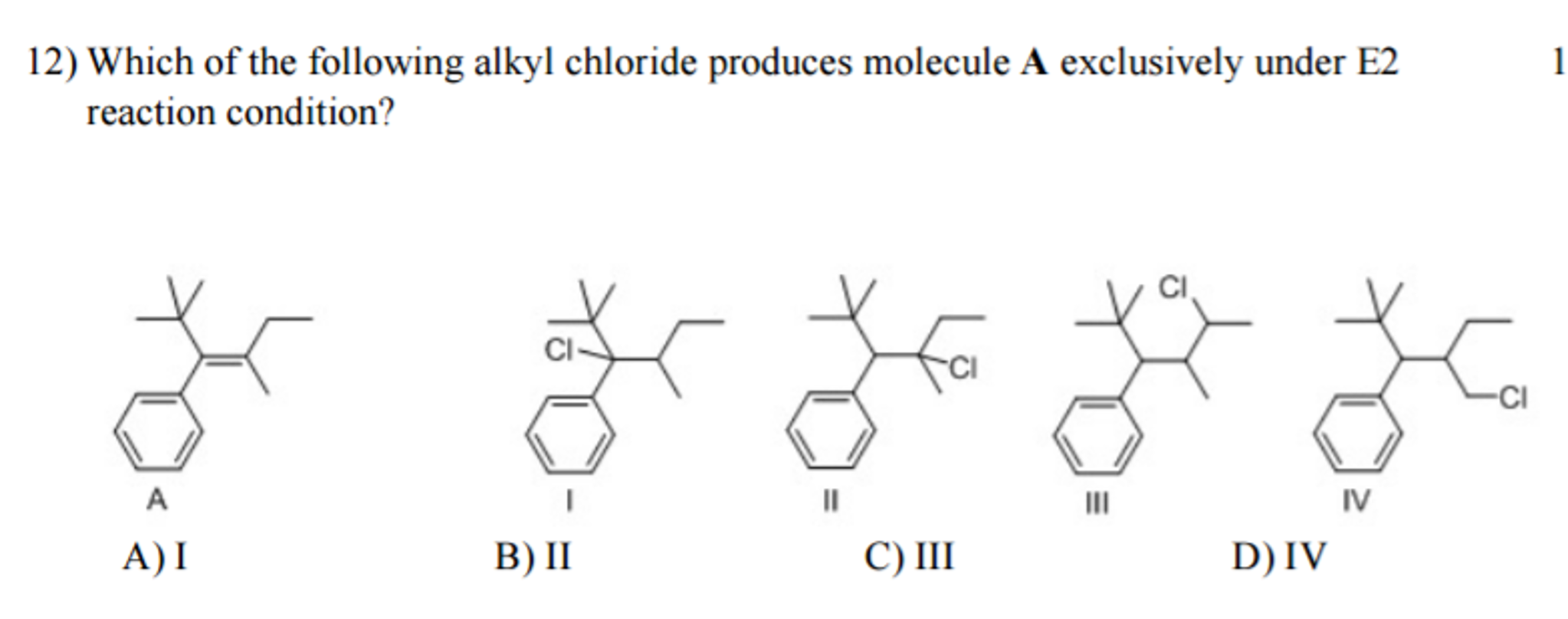 Which of the following alkyl chloride produces | Chegg.com