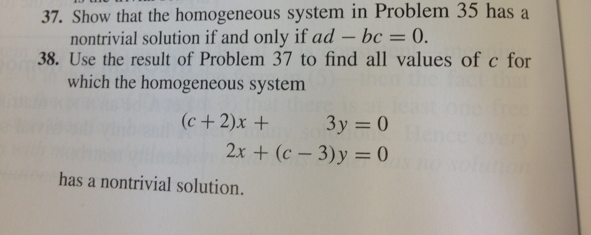 Homogeneous Problems Solved Show that the homogeneous system in problem 35 has a | Chegg.com